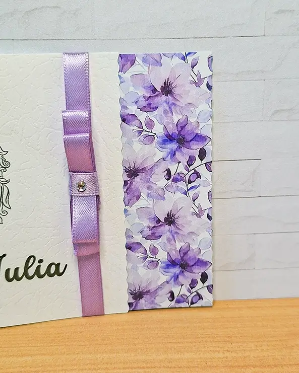 Convite 15 Anos Roxo Floral