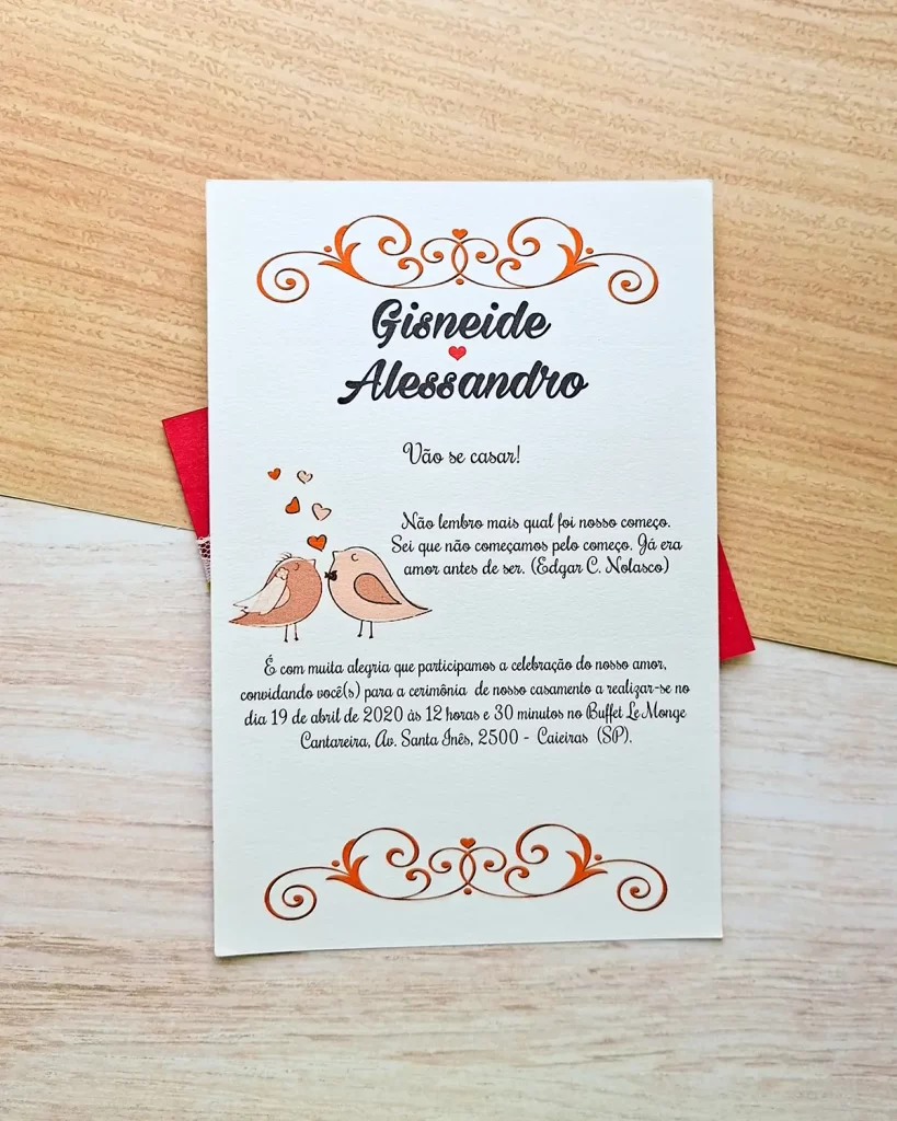 Convite Casamento Grande com Renda