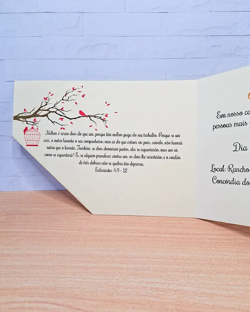 Convite Casamento Pequeno Diagonal