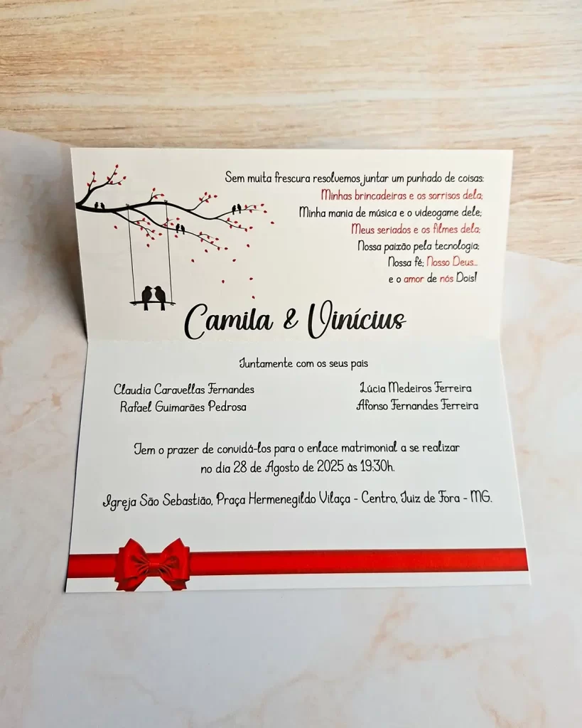 Convite Casamento Tipo Carta Flores
