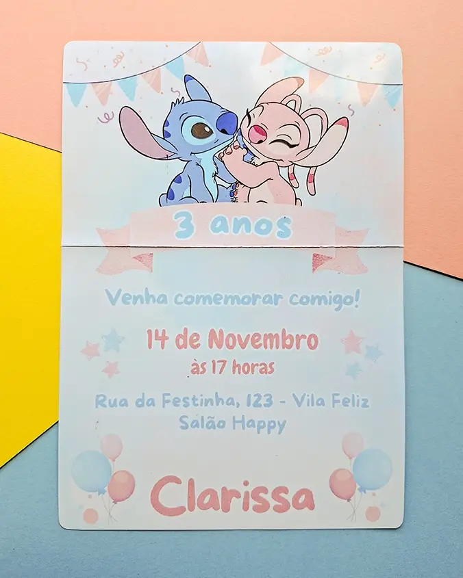 Convite Infantil Stitch