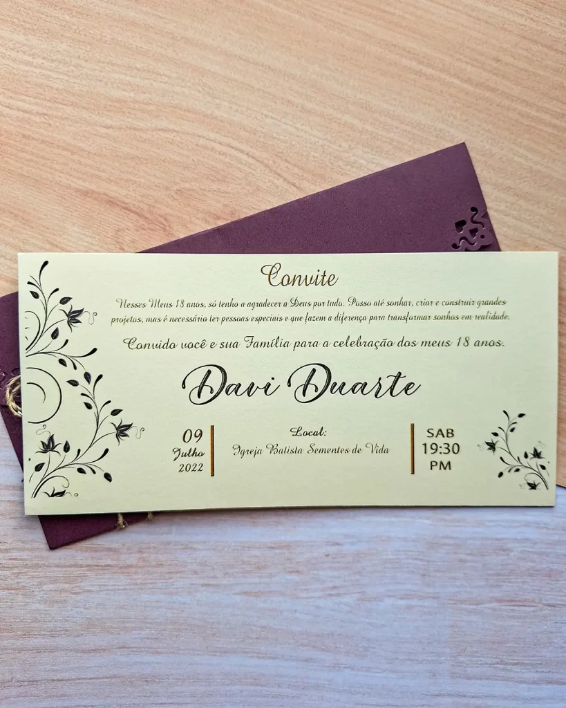 Convite Modelo Janela Aniversário Casamento Bodas