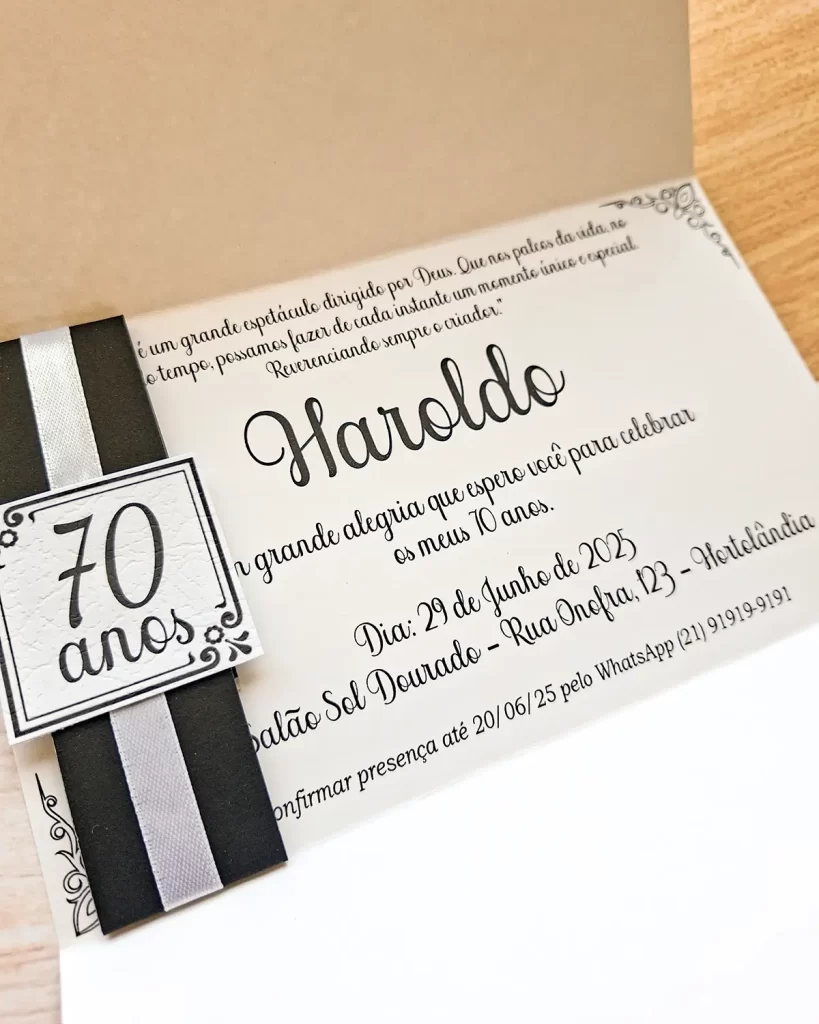 Convite Aniversário Adulto Grande