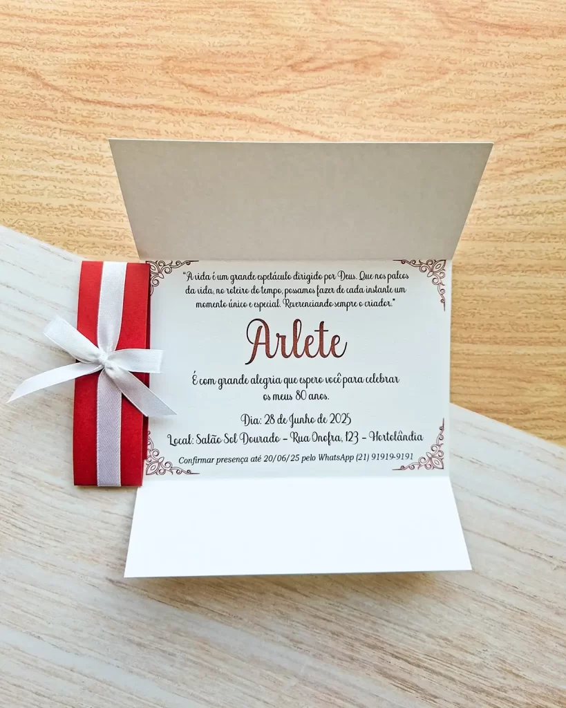 Convite Aniversário Adulto Pequeno