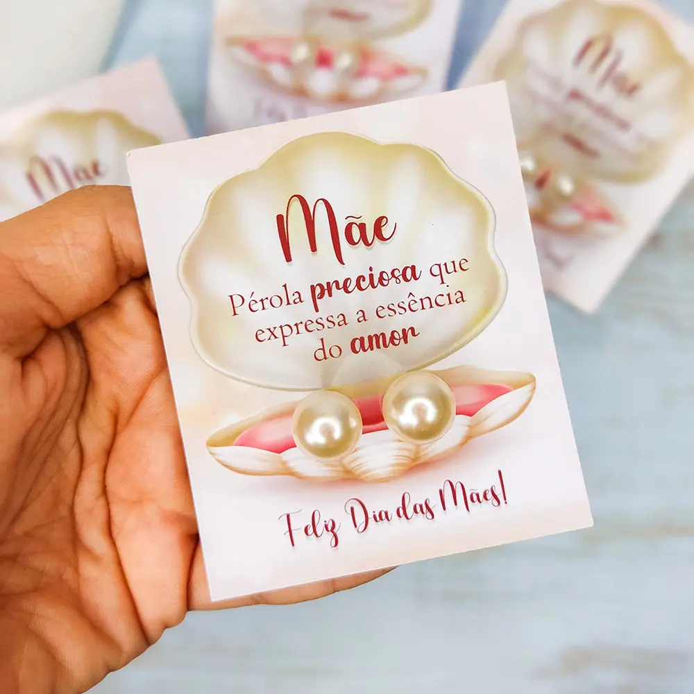 Card Brinco de Pérolas Dia das Mães