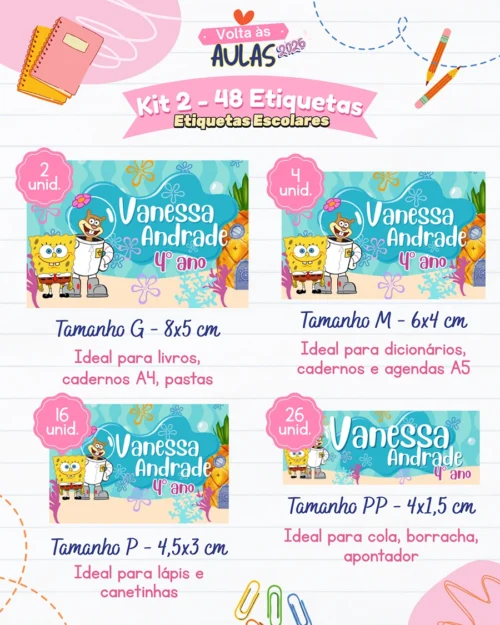Etiqueta Escolar - Kit 2 - Volta às Aulas